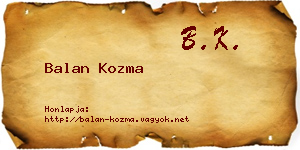 Balan Kozma névjegykártya
